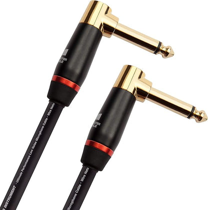 Monster Prolink Bass Guitar Cable - 8ft Right Angle to Right Angle, 95% Copper Braided Shield
