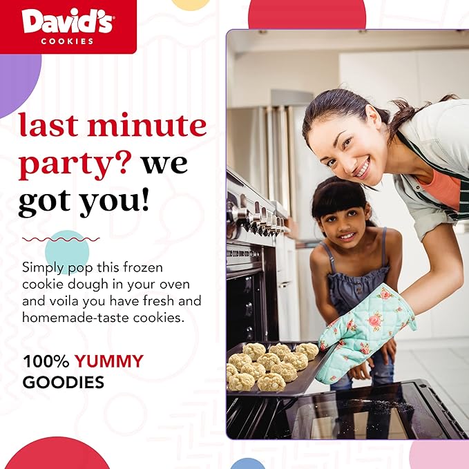 David's Cookies Preformed Frozen Cookie Dough Macadamia White 80 count