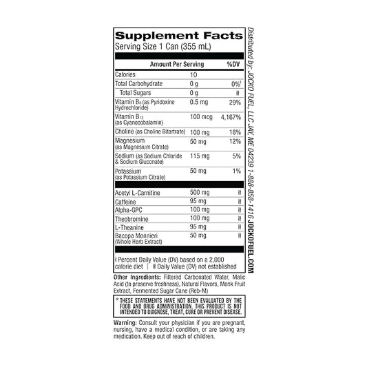 Jocko GO Energy Drink - KETO, Vitamin B12, Vitamin B6, Electrolytes, L Theanine, Magnesium- Energy Boost, Sugar Free Nootropic Monk Fruit Blend - 12 Pack (Pineapple Coconut)