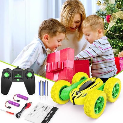 Remote Control Car, RC Cars Toys, 2.4GHz 4WD Fast RC Car Kids Toys Double Sided 360° Rotating Monster Truck Toys for Girls RC Truck Toy Cars for Boys
