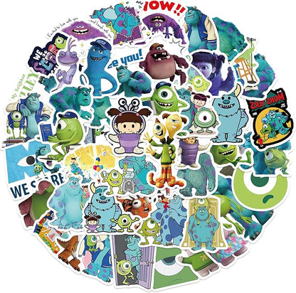 50pcs Monsters Inc Stickers, Cartoon Comedy Vinyl Sticker Decals, Stickers for Laptop, Water Bottle, Stickers for Kids, Toddlers, Teens