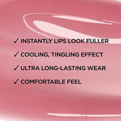 L'Oreal Paris Infallible Pro Gloss Plump Lip Gloss with Hyaluronic Acid, Long Lasting Plumping Shine, Lips Look Instantly Fuller and More Plump, Blossom, 0.21 fl. oz.