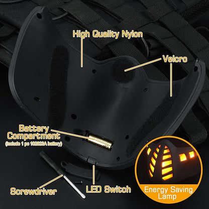 Guayma Halloween Scary Led Mask Light Up Demon Oni Cyberpunk Half Face Masks For Men/Women Costume Cosplay Party