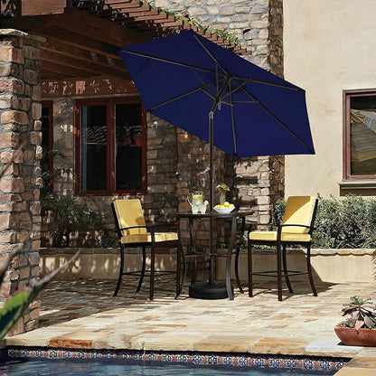 JEAREY 7.5FT Patio Umbrellas Outdoor Umbrella Table Market Umbrella with 6 Ribs,Tilt Button for Pool Deck Backyard Garden,Navy