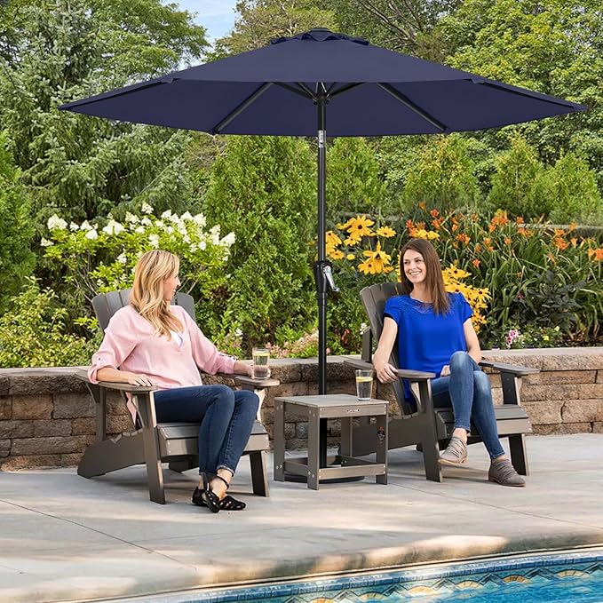 ABCCANOPY 7.5FT Outdoor Patio Umbrella, UV Protection Table Umbrella w/Crank for Easy Set Up, Suitable for Garden, Lawn, Deck & Backyard (Navy Blue)