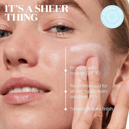 Supergoop! Mineral Sheerscreen SPF 30 PA+++, Pack of 2, 0.68 fl oz - 100% Mineral, Broad Spectrum Face Sunscreen + Primer + Helps Filter Blue Light - Satin Finish - For All Skin Types
