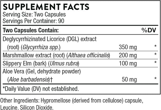 THORNE GI Relief - Digestion Supplement Supports Gut Health & Bloating Relief - Made with Marshmallow Root Extract & Digestive Enzymes - 180 Capsules - 90 Servings