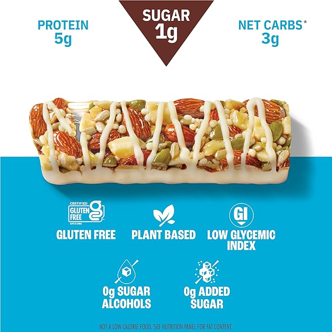 Munk Pack Nut & Seed Snack Bar - 6g Protein, 1g Sugar, 3g Net Carbs, Low Sugar, Keto, and Gluten Free Snack for Adults and Kids, Macadamia White Chocolate – 4.92 oz, 12 Pack