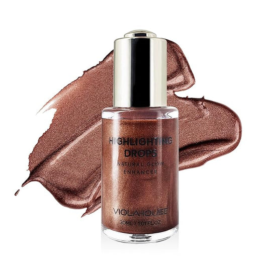 VIOLA HOUSE Liquid Highlighter Drops, Glitter Illuminator Blend (4 sunlight) 30ml