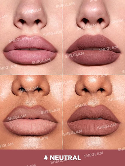 SHEGLAM Lip Liner Creamy Matte Pencil High Pigment Not Easy to Fade Silky Smooth Matte Contour Tint Lip Makeup-Neutral
