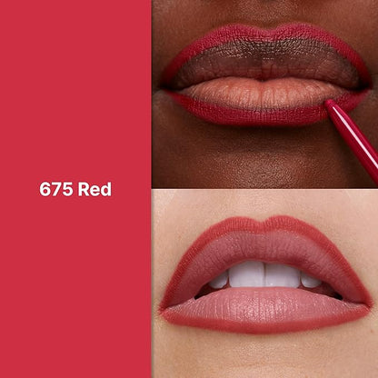 Revlon Colorstay Lip Liner Makeup with Built-In Sharpener, Longwear Rich Colors, Smooth Application, 675 Red, 0.01 oz
