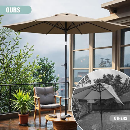 Patio Umbrellas, Pool Umbrella, Outdoor Umbrella with Push Button Tilt/Crank, Deck Umbrellas, Market Umbrela Table for Backyard, Deck, Garden, Pool