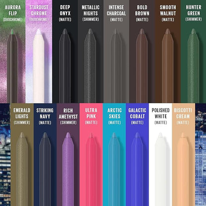 MAYBELLINE Tattoo Studio Long-Lasting Sharpenable Eyeliner Pencil, Glide on Smooth Gel Pigments with 36 Hour Wear, Waterproof, Aurora Flip, 1 Count