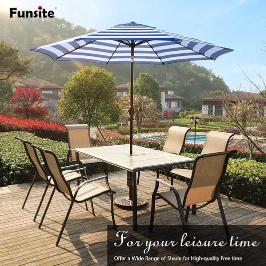 7.5Ft/9Ft Patio Umbrella, UV Protect Pool Umbrella with Heavy Duty Pole,Outdoor Umbrella with Push Botton Tilt & Crank