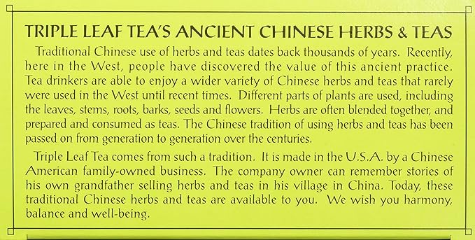 Triple Leaf Tea, Decaf Green Tea with Ginseng, 20 Tea Bags (Pack of 6)