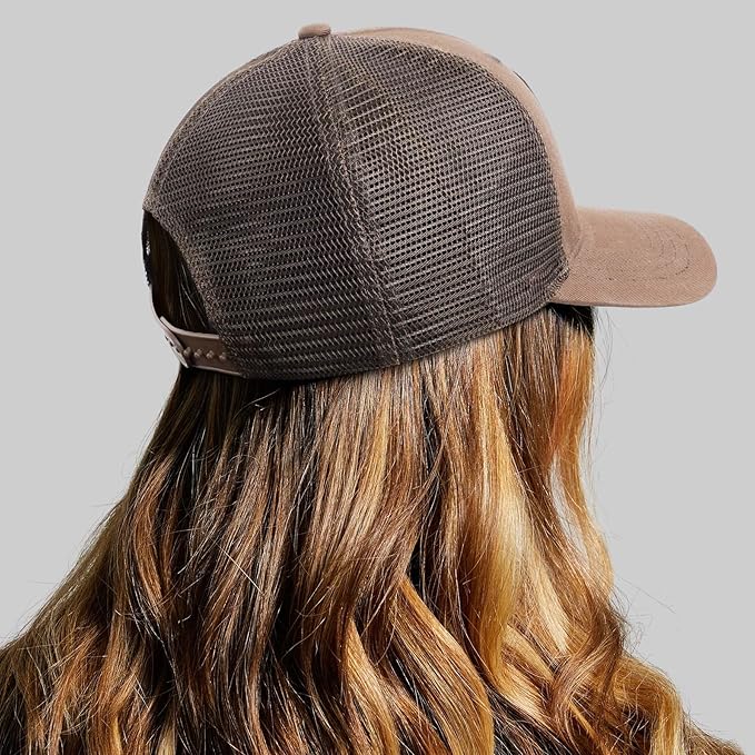 Mesh Bigfoot Hat Leather Cap for Men- Great Snapback Closure Sasquatch Hat for Hunting & Hiking