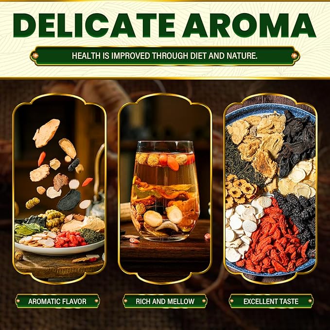 (2 Bag/40packs) Kidney Tea Formula Ginseng Six Treasure Tea - Ginseng Five Treasures Teas, Herbal Formula Health for Men Liver and Kidney Care