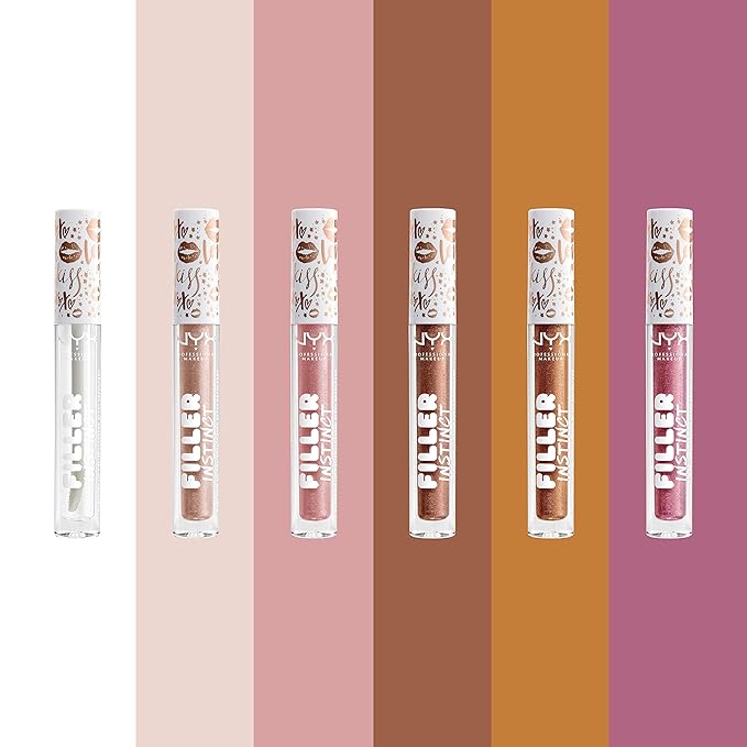NYX PROFESSIONAL MAKEUP Filler Instinct Plumping Lip Polish, Lip Plumper Gloss - Sparkling Please (Rose Gold)