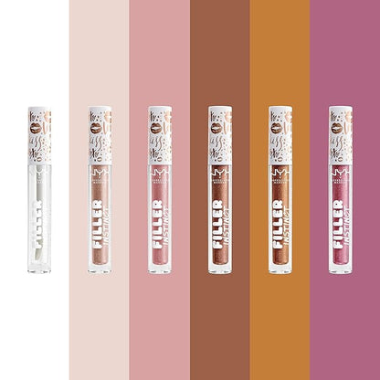 NYX PROFESSIONAL MAKEUP Filler Instinct Plumping Lip Polish, Lip Plumper Gloss - Sparkling Please (Rose Gold)