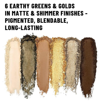 6 Colors Mini Naked Eyeshadow Makeup Palette Olive-colored Neutral Tone Eye Shadow Matte & Shimmer Nude Make Up Pallet with Mirror Blendable Highly Pigmented Travel Size Gift Kit 04