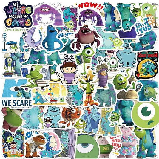 50pcs Monsters Inc Stickers, Cartoon Comedy Vinyl Sticker Decals, Stickers for Laptop, Water Bottle, Stickers for Kids, Toddlers, Teens