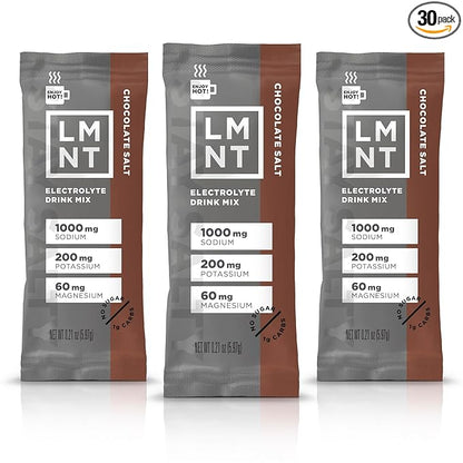 LMNT Zero Sugar Hot Chocolate or Coffee Mixer - Chocolate Salt | Drink Mix | 30 Count