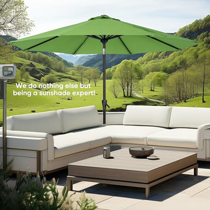 Tempera Patio Market Outdoor Table Umbrella with Push Button Tilt and Crank,Large Sun Umbrella with Sturdy Pole&Fade resistant canopy,Easy to set