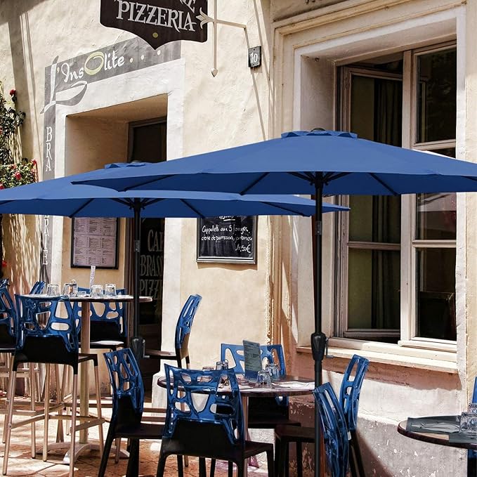 Simple Deluxe 9' Patio Umbrella Outdoor Table Market Yard Umbrella with Push Button Tilt/Crank
