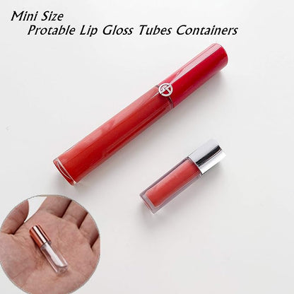 45Pcs Reusable Lipstick Bottle, 1.2 ML Lip Gloss Tube Empty Lip Gloss Tubes Container Clear Mini Empty Lip Balm Bottles Handmade Cosmetics Subdivision Bottles for Travel Use DIY Cosmetic Storage