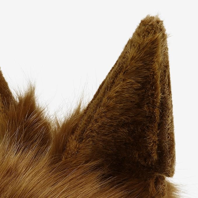 Furry Head Mask Animal Wolf Dog Plush Faux Fur Masks for Halloween Masquerade Cosplay Costume Props