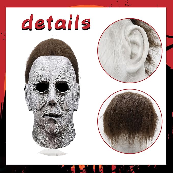 Michael Myers Mask, Halloween Horror Masquerade Cosplay Party Mask, Michael Myers Costume Scary Cosplay
