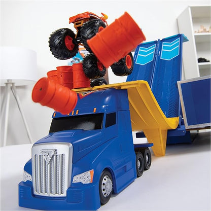 Monster Jam, Transforming Hauler Playset and Storage with Exclusive El Toro Loco Monster Truck, 1:64 Scale, Kids Toys for Boys and Girls Ages 4 and Up