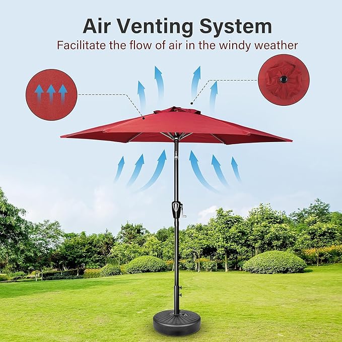 Simple Deluxe 9' Patio Umbrella Outdoor Table Market Yard Umbrella with Push Button Tilt/Crank