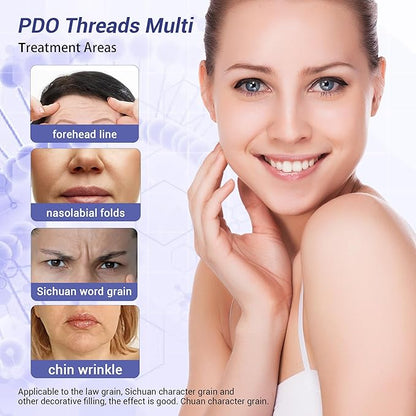 PDO Threads Multi, Face & Whole Body Lift Threads, Blunt L-Type PDO Threads Lift (16PCS-21G-50mm (l))