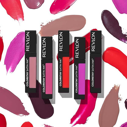 Revlon ColorStay Satin Ink Liquid Lipstick, Longwear Rich Lip Colors, Formulated with Black Currant Seed Oil, 024 Perfect Storm, 0.17 fl oz