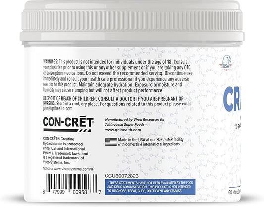 Lemon Lime Creatine HCL | Micro-Dosed for Maximum Absorption | Natural Flavor | Sweetened | 60 Servings | 2.3 oz (57.6 g) | Dietary Workout Supplement
