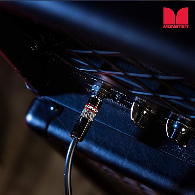 Monster Prolink Classic Instrument Guitar Cable - 12 ft Straight to Straight Instrument Cable. All Metal & Duraflex Outer Jacket. 90% Copper Braided Shield Monster Instrument Cable