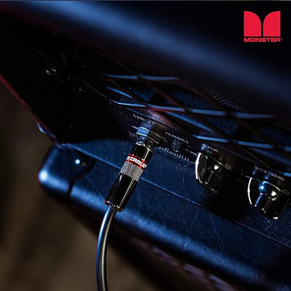 Monster Prolink Classic Instrument Guitar Cable - 12 ft Straight to Straight Instrument Cable. All Metal & Duraflex Outer Jacket. 90% Copper Braided Shield Monster Instrument Cable
