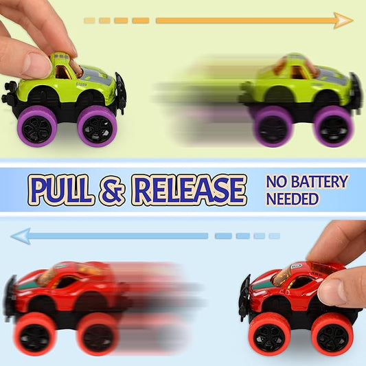 16 Pack Die-cast Mini Monster Truck for Boys and Girls,Pull Back Alloy Trucks Toy,Mini Pull Back Cars,Die-cast Race Cars for Kids Party Favors