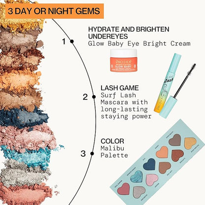 Pacifica Eyeshadow Palette – Malibu Mineral Eyeshadow, Blendable Neutral Shades with Velvet Matte, Shimmer & Metallic, Cocoa Butter Infused, Talc-Free, Vegan & Cruelty-Free, 0.24 oz (10 Shades)