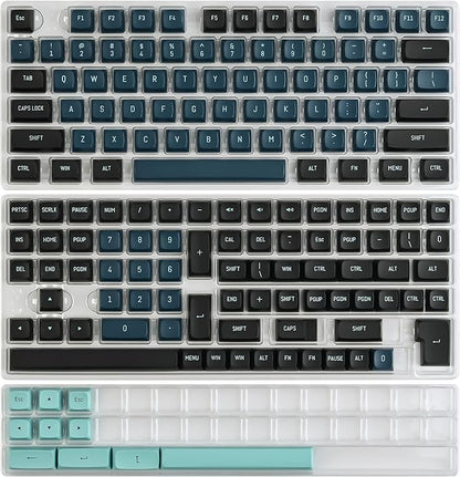 160 Monster Full Key Cap Group, CSA Profile Custom Keycaps PBT Double Shot ANSI Layout Keyboard for Cherry/Gatron MX Switches Mechanical Gaming Keyboards (Monster Blue)