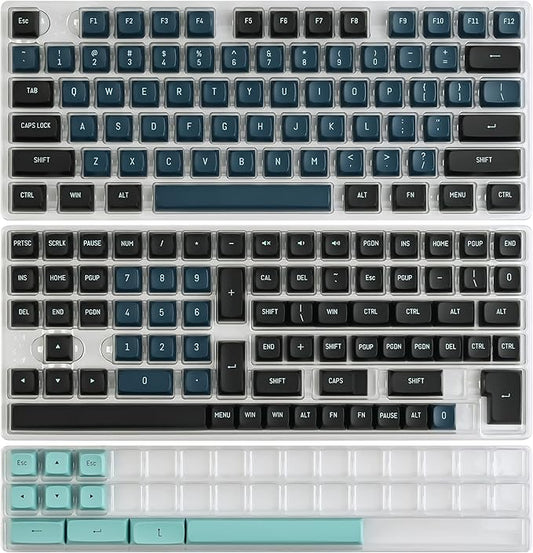 160 Monster Full Key Cap Group, CSA Profile Custom Keycaps PBT Double Shot ANSI Layout Keyboard for Cherry/Gatron MX Switches Mechanical Gaming Keyboards (Monster Blue)