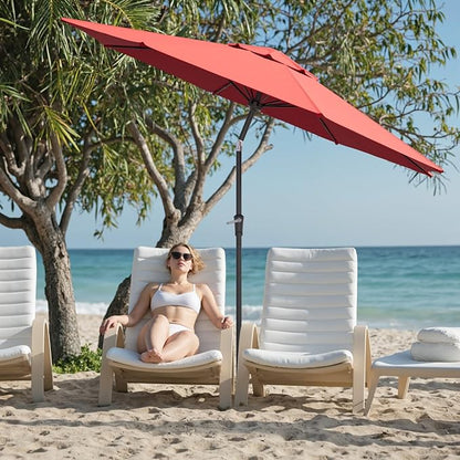 Patio Umbrellas, Pool Umbrella, Outdoor Umbrella with Push Button Tilt/Crank, Deck Umbrellas, Market Umbrela Table for Backyard, Deck, Garden, Pool
