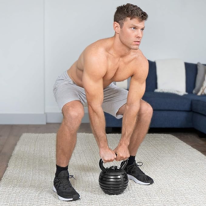 ProsourceFit Adjustable 40-lb Cast Iron Kettlebell Weight Set