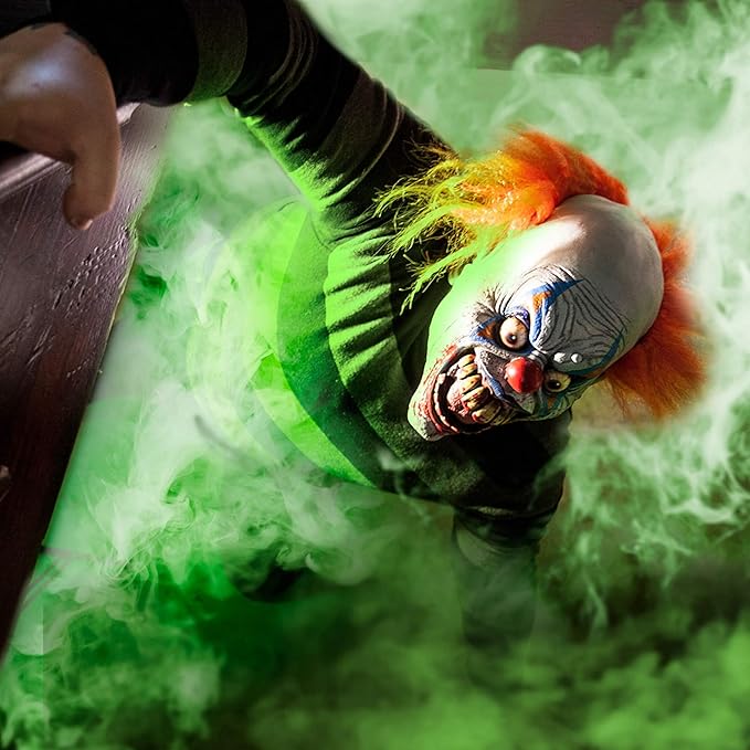 Deja Boo Scary Adult Mask - Unique Creepy Halloween Mask Design - Realistic Face Costumes- Scariest Masks Ever For A Fun Halloween -Adults Horror Costume Pure Evil - Killer Shingles the Clown Mask