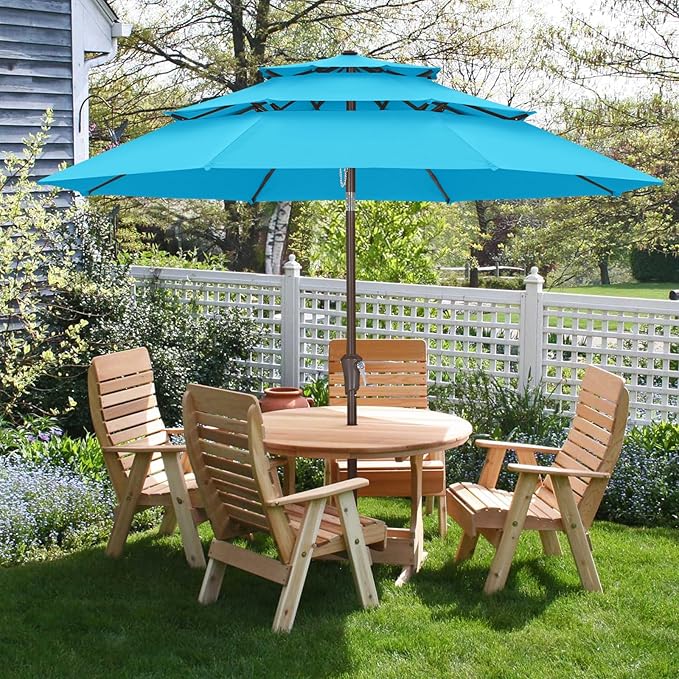 ABCCANOPY Patio Umbrellas 3 Tiers 11FT (Turquoise)