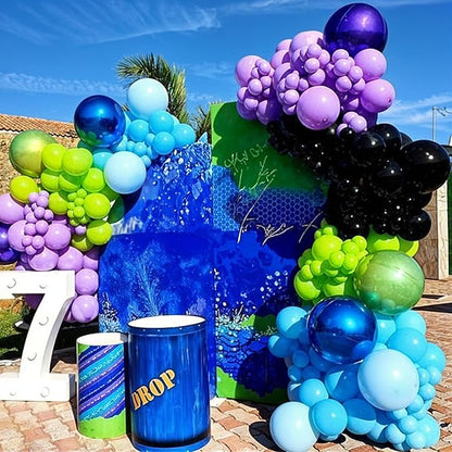 Black and Green Balloons, 60PCS Teal Blue Green Purple Video Game Balloons, Black Purple Blue Balloon for Man Video Game Baby Shower Birthday Monsters Theme Boys Game Night Party Decorations Supplies