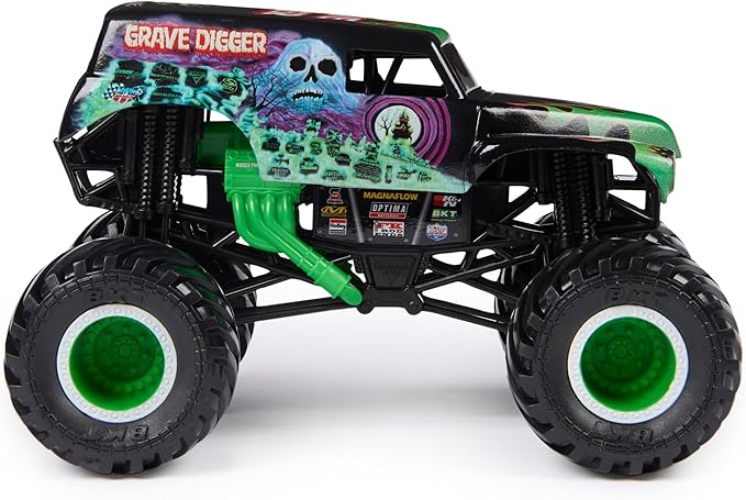 Monster Jam, Official Grave Digger Monster Truck, Collector Die-Cast Vehicle, 1:24 Scale, Kids Toys for Boys Ages 3 and up