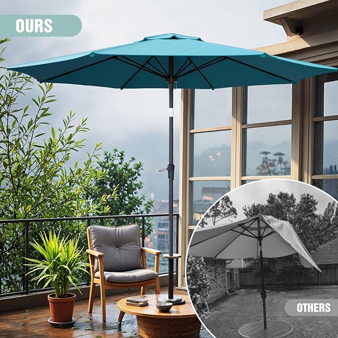 Patio Umbrellas, Pool Umbrella, Outdoor Umbrella with Push Button Tilt/Crank, Deck Umbrellas, Market Umbrela Table for Backyard, Deck, Garden, Pool