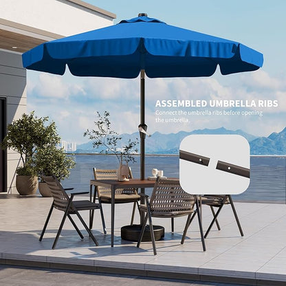 10FT Patio Umbrella Table Market Umbrella w/Tilt and Crank Outdoor Umbrellas for Garden, Deck, Backyard, Pool and Beach, Royal Blue